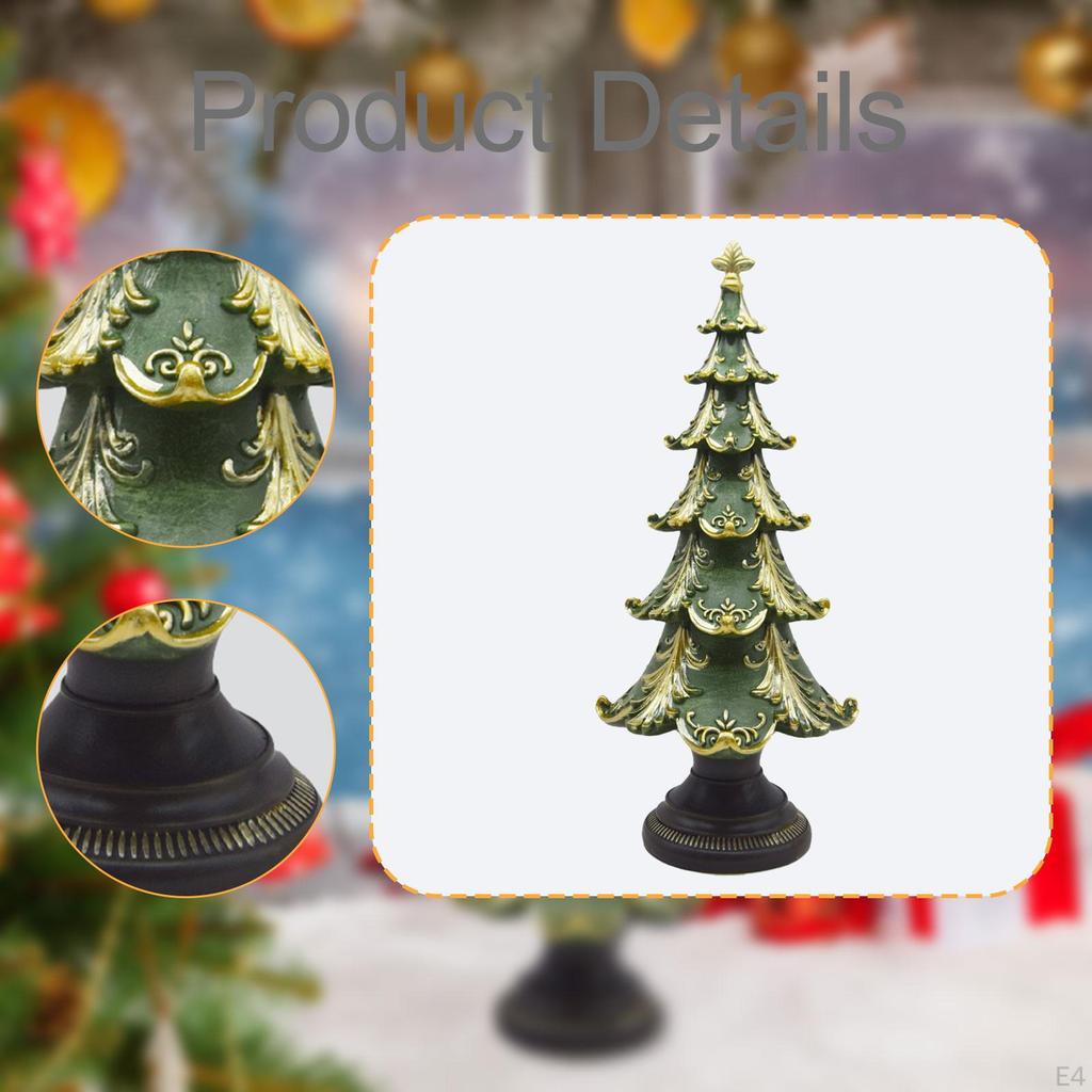 Christmas Tree Figurine Landscaping Xmas Statue Sculpture for Party Living Room Bedroom Office