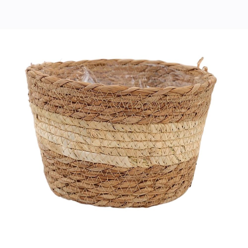 S/M/L Straw Weaving Flower Plant Pot Decorative Flowerpot Storage Baskets Flower Basket  Outdoor