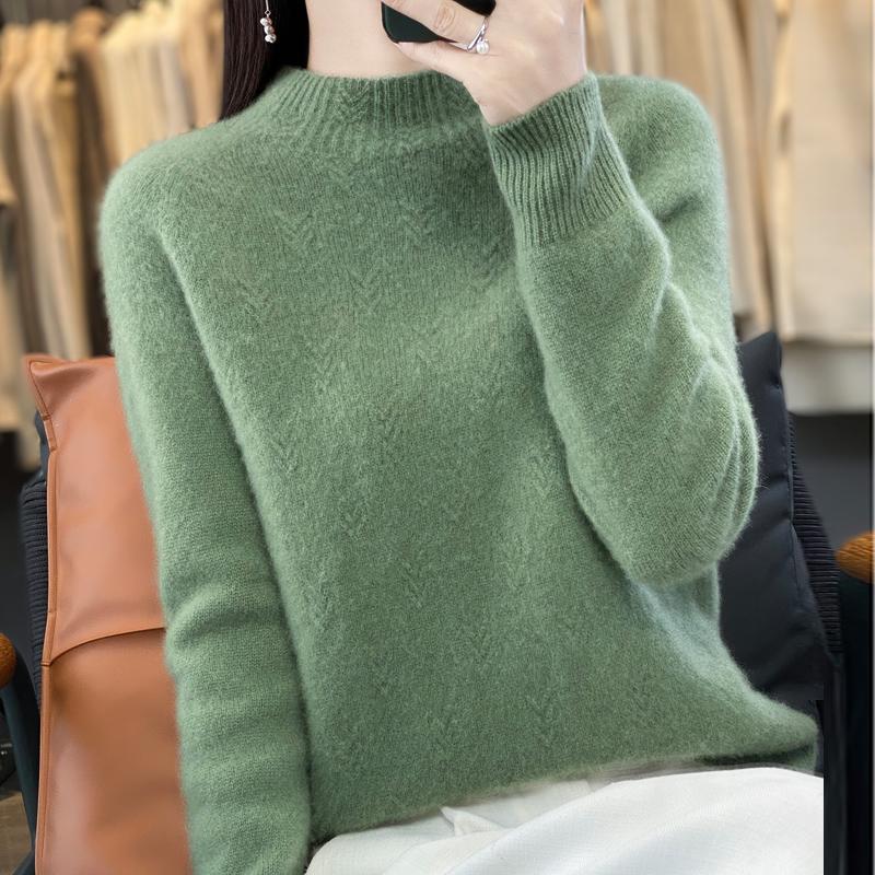 Dámský kašmírový svetr Kašmír Qinghe 30% kašmír 70% vlna podzimní a zimní pulovr hřejivý a módní
