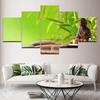 The little Buddha and green leaves 5 Piece HD Wallpapers Art Canvas Print modern Poster Modular art painting Home Decor