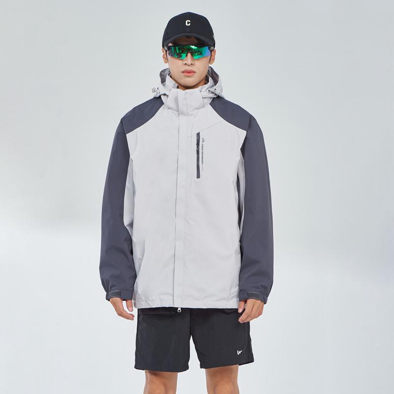 

Осенняя ветрозащитная водонепроницаемая куртка для пары со съемным капюшоном 2XL