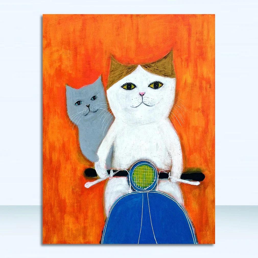 Wall Art Pictures For Living Room Kid's Bedroom Nursery Cuadros Home Decor Cartoon Cat Posters And Prints Canvas Oil Painting