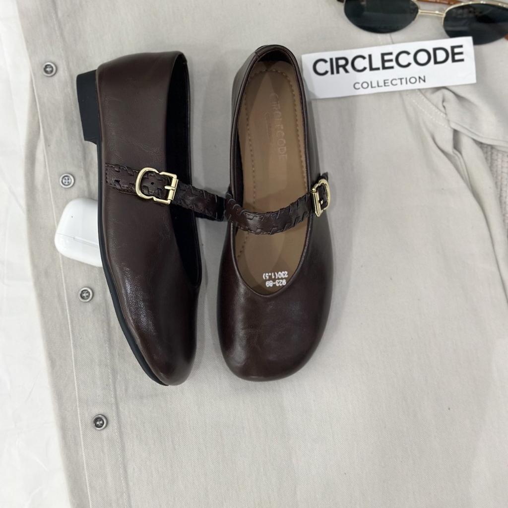 Retro round head flat bottom Mary Jane shoes women's 2025 autumn new versatile one-word strap single shoes with skirt ballet shoes