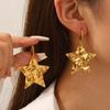 Orecchini Esagerati a Forma di Cuore in Acciaio di Titanio - Stile Europeo-Americano di Lusso Leggero