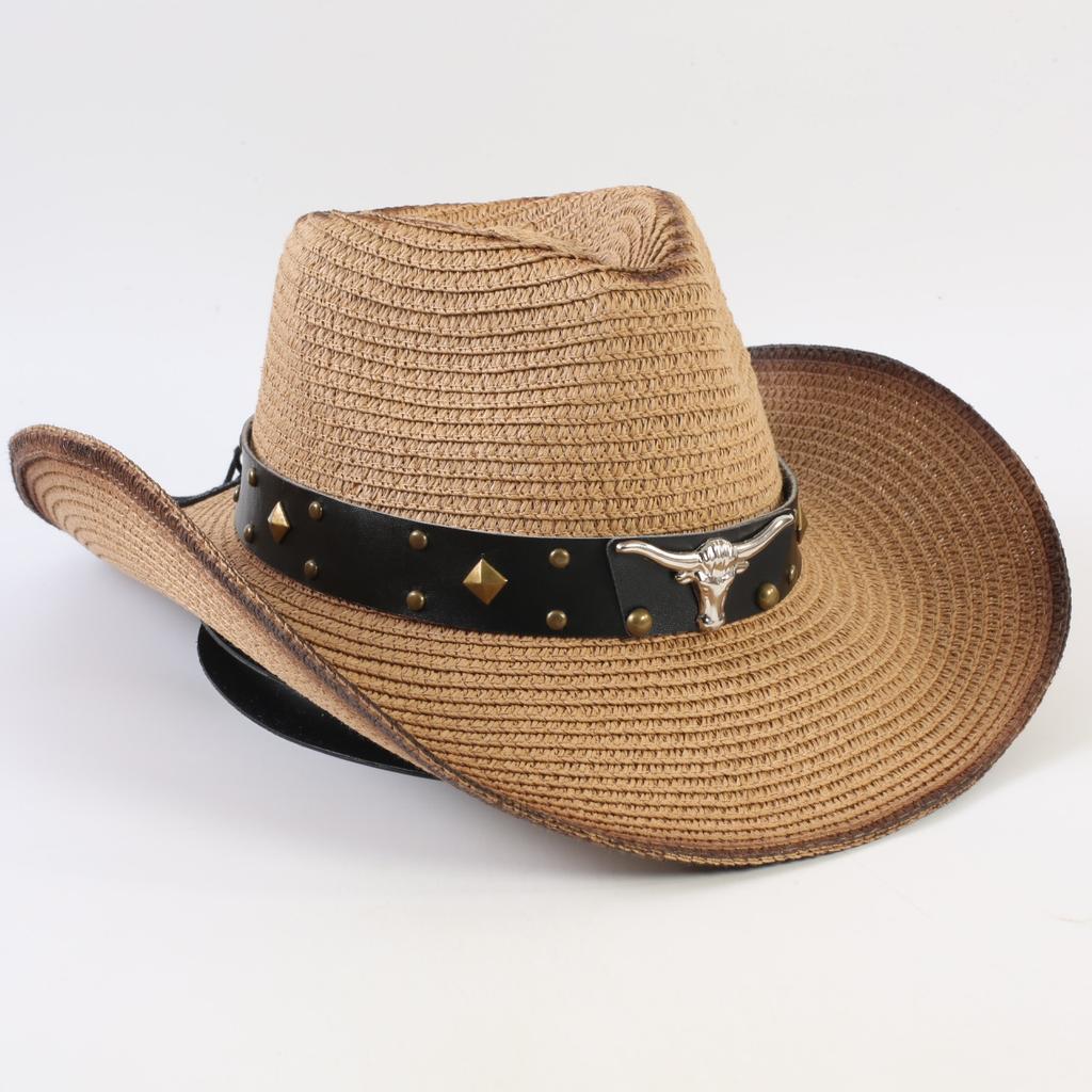 Bestselling Western cowboy hats for men and women, fashionable sunshade straw hats, outdoor Western cowboy hats