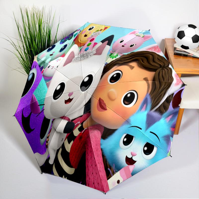 Colorful Friends Dollhouse Umbrella Folding Umbrella, Automatic Umbrella 8-Frame for Travel, Camping Use Gift for Halloween Christmas