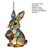 Osterhase Acryl Sonnenfänger Ornament im Buntglas-Stil Bunte Fensterhänge-Dekoration für Ostern Geburtstag Frühling Garten Hausdekor Geschenk