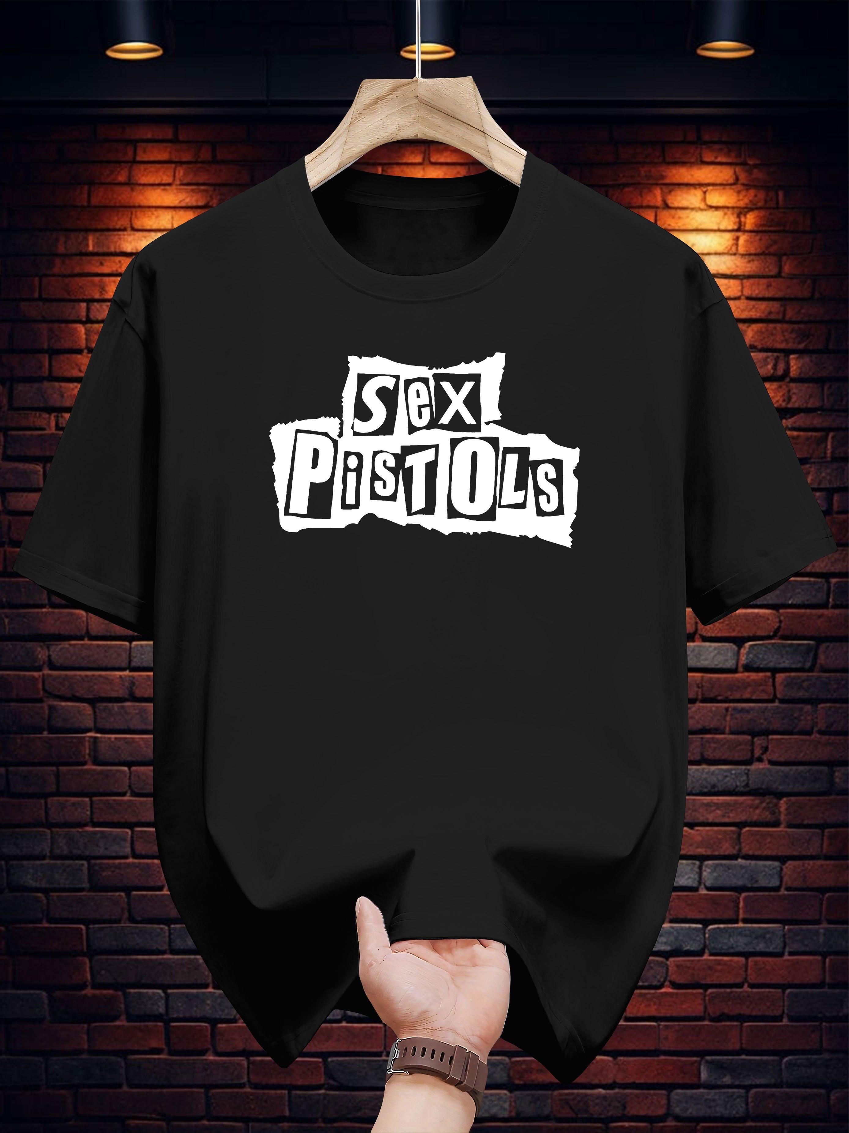 Casual Cotton T-shirt with Bold  SEX PISTOLS  Print - Short Sleeve XL