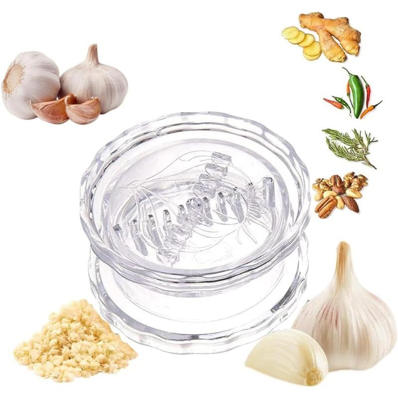 Transparent Plastic Garlic Crusher Multifunctional Handheld Garlic Press Twisting Machine and Grinder Kitchen Gadgets