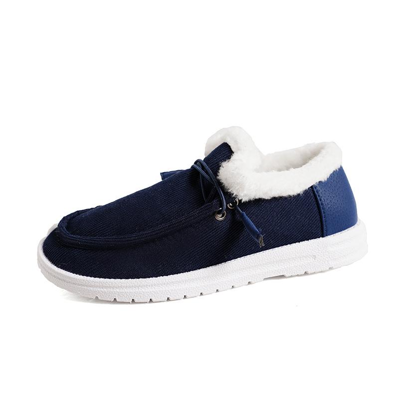 Außenhandel Übergröße Baumwollschuhe Damen 2025 Herbst und Winter neu Europäisch und Amerikanisch runde Zehenpartie Schnürung Plüsch warm flauschig Damenschuhe