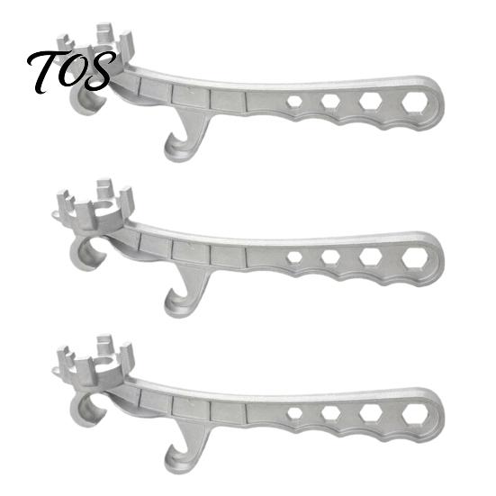 Ergonomic Drum Wrench Aluminum Alloy Barrel Tool, 7 in 1 Bucket Opener, 5-55 Gallon Pail Industrial Opener Multi-function Paint Can Lid Remover