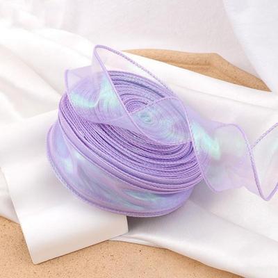 High-quality Tulle Ribbon Luxury Gift Ribbon Iridescent Tulle Ribbon Roll for Wedding Invitations Floral for Bouquet for Parties