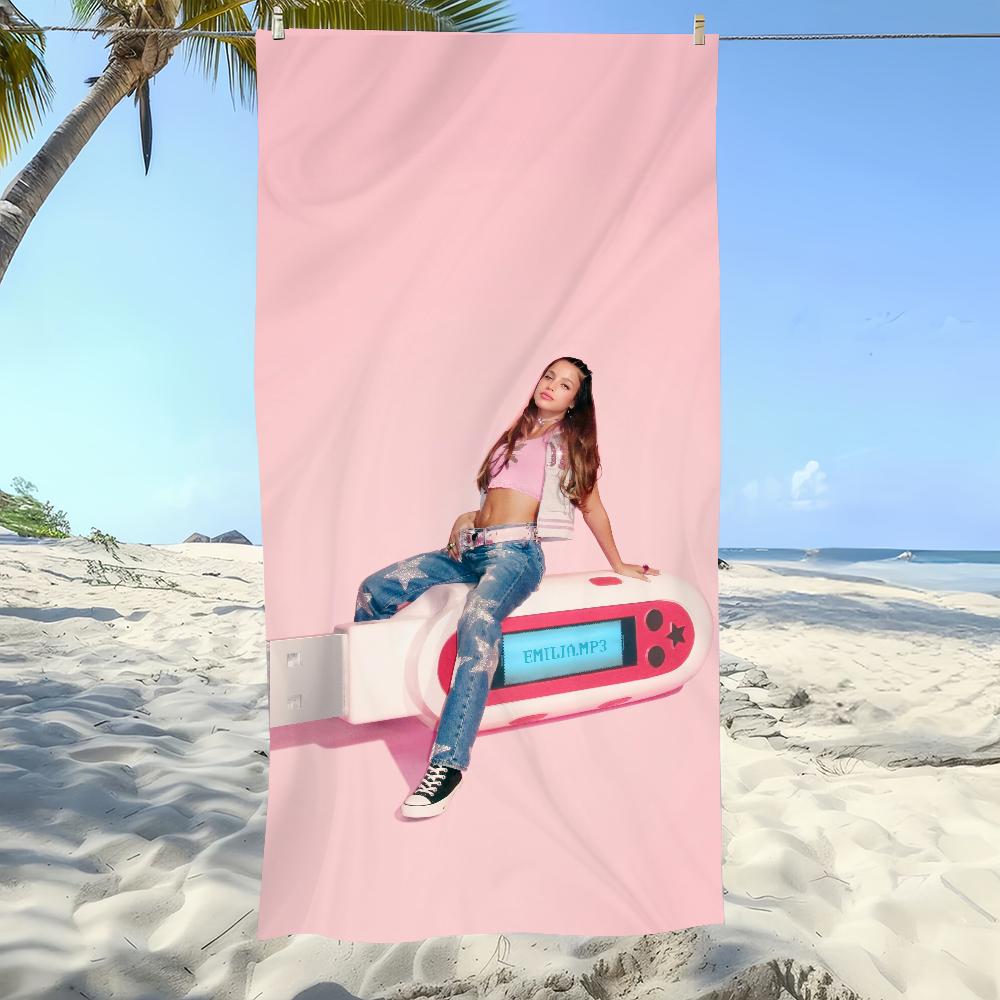 Towel Soft Pool Gift For Travel Gym Shower Camping Quick Dry Mp3 Singer Sports Mernes Large Beach Emilia Music Towel