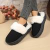 Fashion Cotton Slippers Women New Winter Furry Fashion Warm Shoes Ankles Plush Cozy Slides for Home Indoor Soft Sole Cotton Slides Women