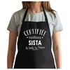 Kitchen Apron - Certified Best Aunt In France - Black - Durable Cotton - Breton Print