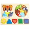 Kids Colorful 3D Animals Wooden Jigsaw Puzzles Montessori Educational Toys for Toddlers