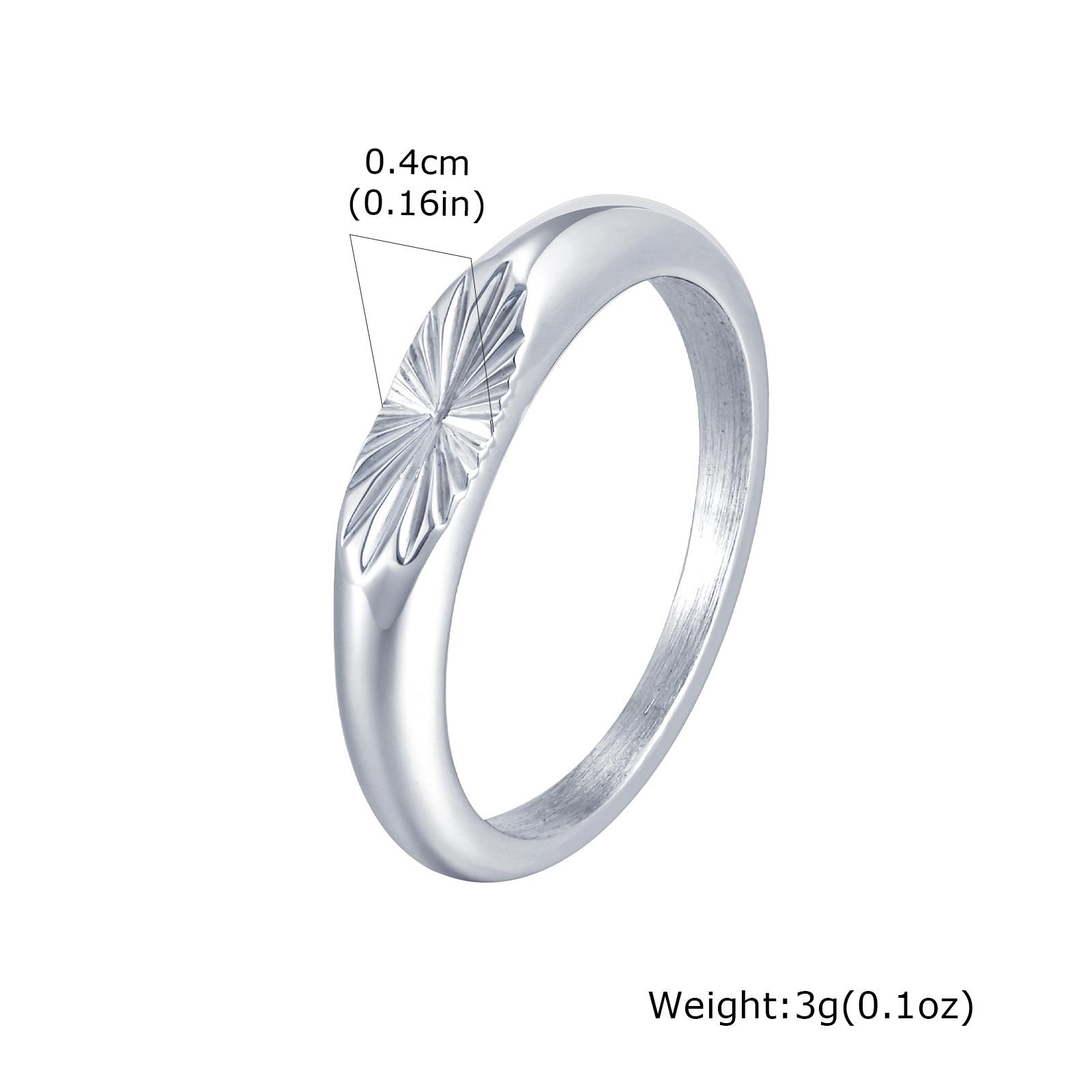 

Fashion Minimalist Stainless Steel Ring for Women Men, Geometric Embossing Gold Plated Rings, Trendy Finger Jewelry Wedding 7