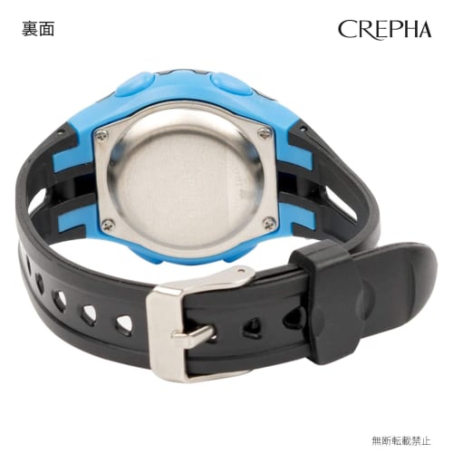 CREPHA Men's Digital Wristwatch, Waterproof, Stopwatch, Urethane Strap, Black, TS-D157-BL