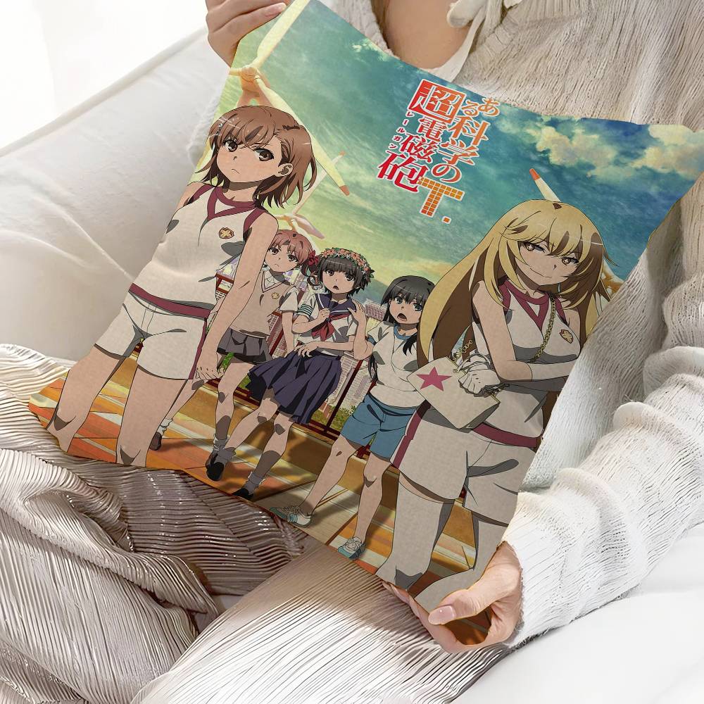 Аниме  Определённый научный рельсотрон  Наволочка для спальни, комнаты и гостиной, Декоративная наволочка для дивана 30cmx30cm