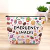 Emergency Snacks Makeup Bag Fun Candy Treat Design Lightweight Travel Pouch for Women Compact Cosmetic Organizer Zipper Closure