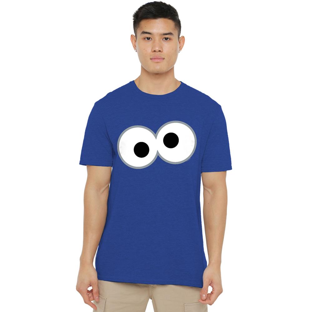 Sesame Street Unisex Adult Cookie Monster Eyes Heather T-Shirt