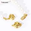 18K Gold Plated Brass Flower Shape Pearl Clasps Connector Fasteners Lock Closure Clasps For Jewelry Making Findings
