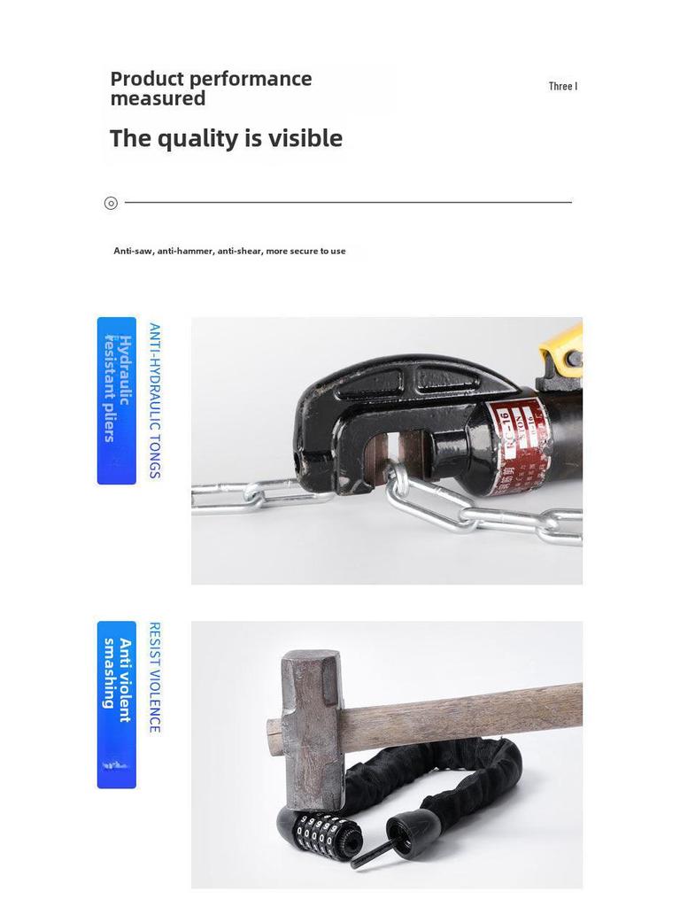 Verbessertes Diebstahlschutz-Kettenschloss für Elektro-Motorräder und Mountainbikes