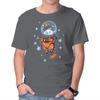 Unisex Crew Neck T-Shirt Catstronaut Graphic Short Sleeve Casual Tee