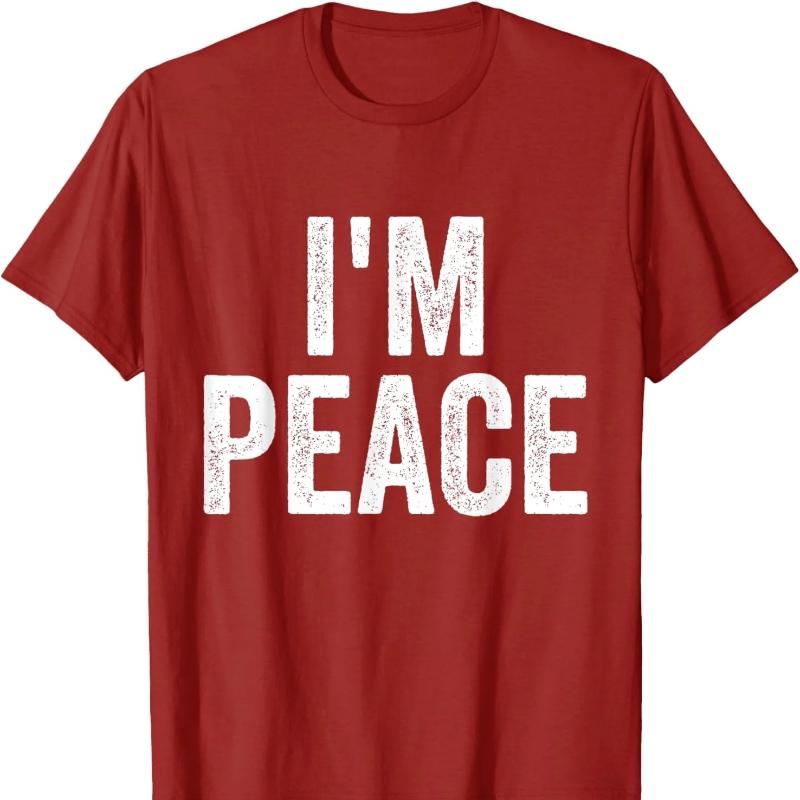 I Come In Peace Im Peace Funny Matching Couple Lovers Cotton TShirt Shirts Graphic T Shirts Harajuku Short Sleeve Tee Tops