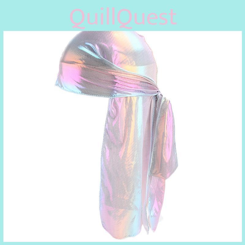 Men Women Laser Bandana Turban Hat With Glitter Rainbow Headwrap And Adjustable Fit