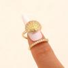 5Pieces Trendy Nail Opening Rings with Ocean Theme Nail Rings Stainless Steel Texture for Nail Accessories and Gifts