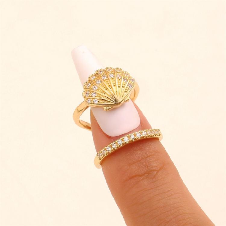 5Pieces Trendy Nail Opening Rings with Ocean Theme Nail Rings Stainless Steel Texture for Nail Accessories and Gifts