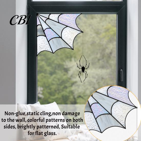 Flexible Cuttable Wall Decals Halloween Ghost Flower/Ghost/Spider Web Window Stickers, Waterproof PVC Static Clings, Holiday Party Supplies Removable