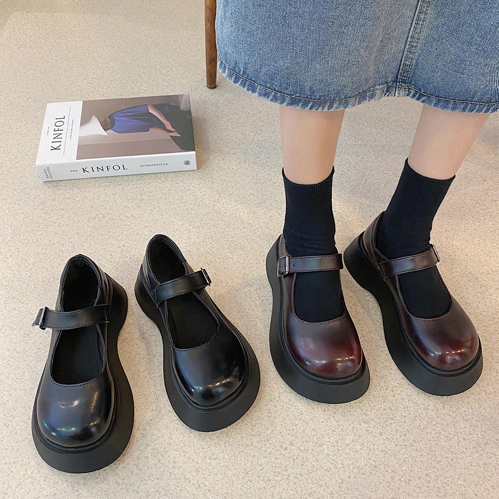 Mary Jane single shoes women 2025 platform Internet celebrity Korean version of versatile retro versatile college British style big head small le
