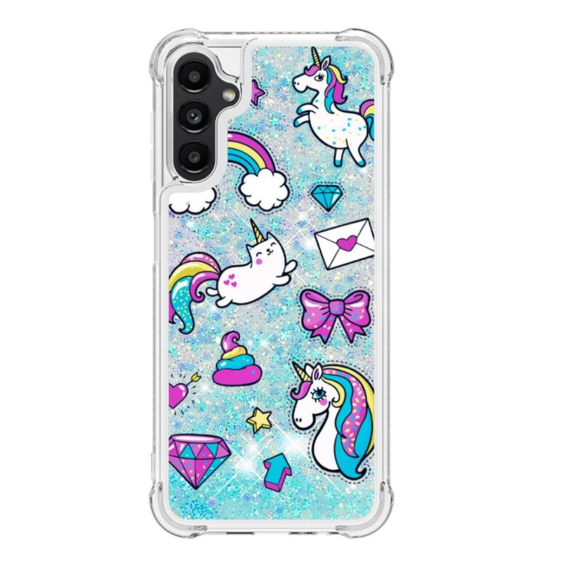 A54 SM-A546B Capa para Samsung Galaxy A54 Capa Desenho Animado Areia Movediça Líquido Dinâmico Capa para Samsung A 54 A34 A14 5G Capas de Telefone