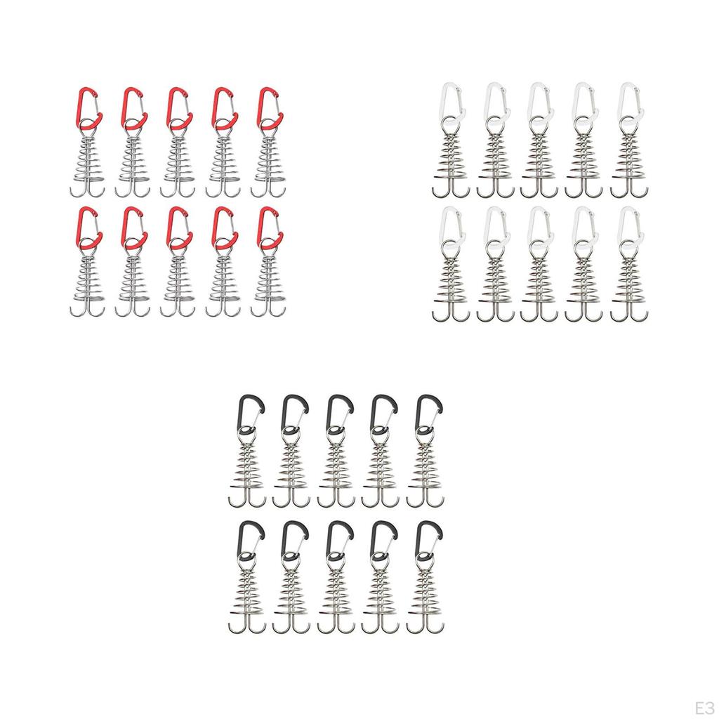 Stakes Deck Anchor Peg, with Spring Buckle Awning High Strength Tool Carabiner Clips Peg for Camping