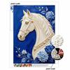 DIY Pearl Embroidery Diamond Painting Kit White Horse Floral Sparkling Beads Art Craft Handmade Decoration Gift for Home