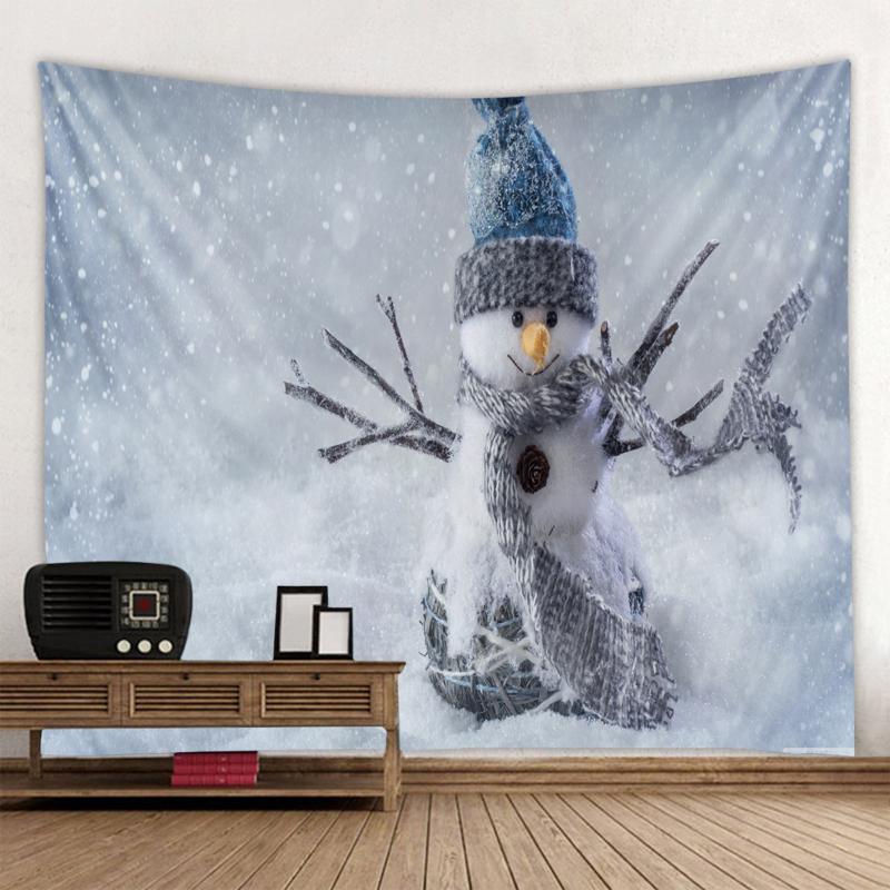 Tapestry Christmas Tree and Fireplace Room Living Room Wall Decor Backdrop Fabric Wall Hanging Backdrop Home Decor Tapestry