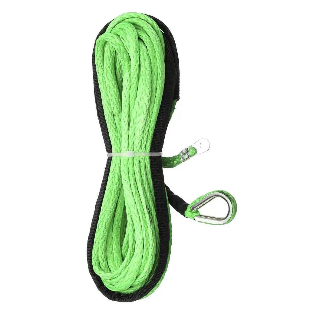 15m 5mm/6mm/7mm Towing Winch Cable Rope String Line Synthetic Fiber 5800lbs/7700lbs/9300lbs for Jeep ATV UTV SUV 4X4 4WD