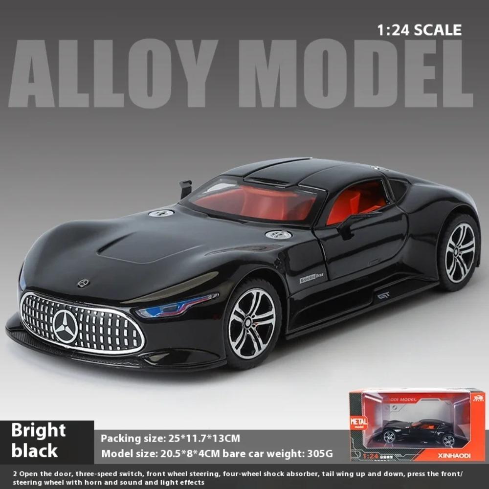1/24 Benz AMG Alloy Model Car with Sound and Light Feedback Sports Car Model Table Decoration Suitable for Boys As A Gift