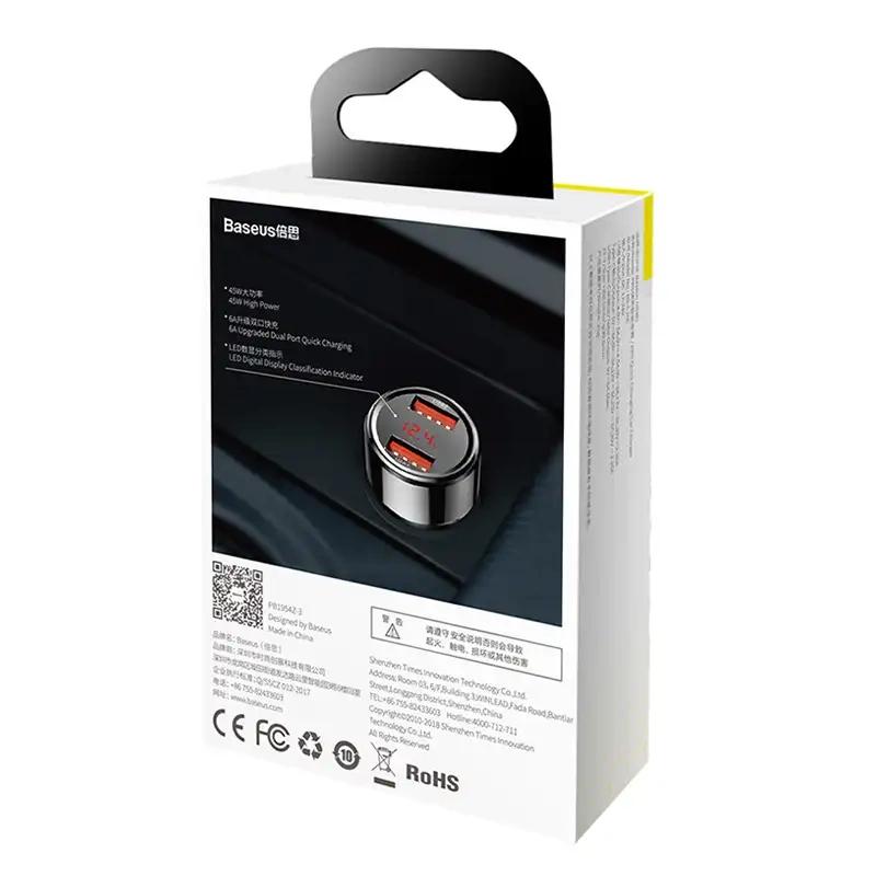 Ładowarka Samochodowa Baseus Magic 2X Usb Qc 3.0 45W (Czarna)