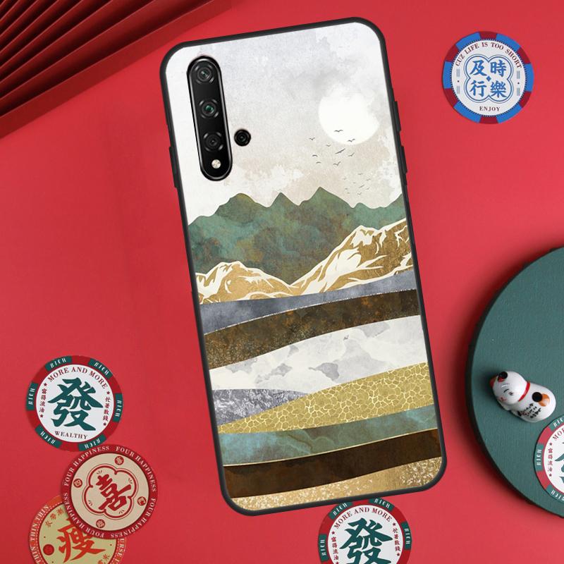 Gold Landscape painting For Huawei Nova 12s 12i 7i 8i 11i Y73 Y70 Y90 Y60 Y72 Y61 Y91 9 10 SE P30 Pro P40 Lite Case