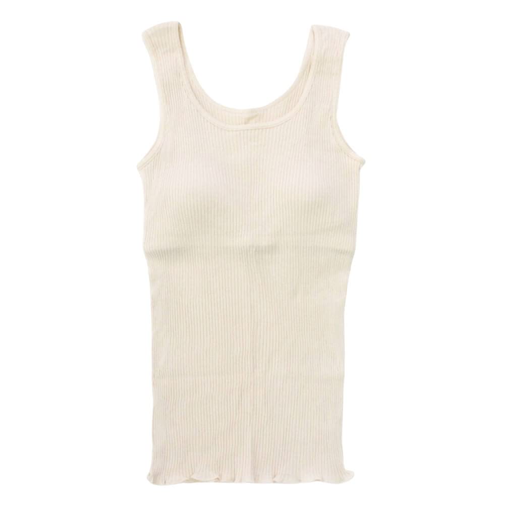 

Tenimuho Майка в рубчик из органического хлопка Сделано в AI22S-690, Нижнее белье, Женская, 100% хлопок, В рубчик, Япония, Молочный