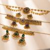 Bohemian Clavicle Necklace Pearl Fringed Earrings Women'S Diamond Retro Exotic Jewelry Set Women'S