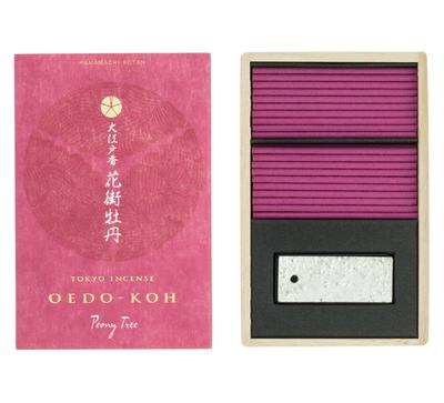 Nippon Kodo Oedo Kadidlo Květinové město Pivoňka 60 tyčinek s kadidelnicí (Hanamachi Pivoňka)