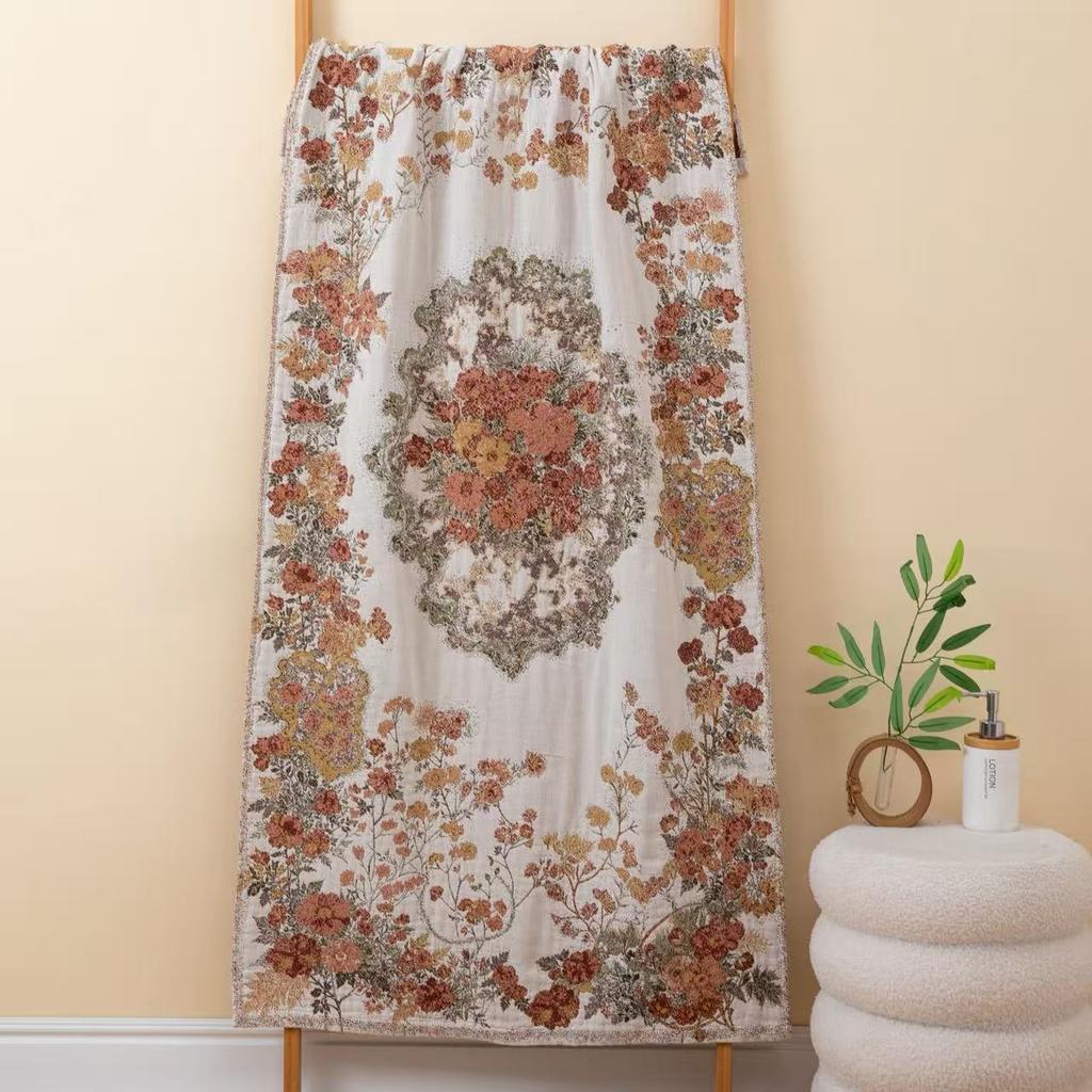 Multi-Layer Gauze Cotton Bath Towel Soft And Comfortable Beach Towel Ethnic Style Sun God Skin-Friendly Water Absorption