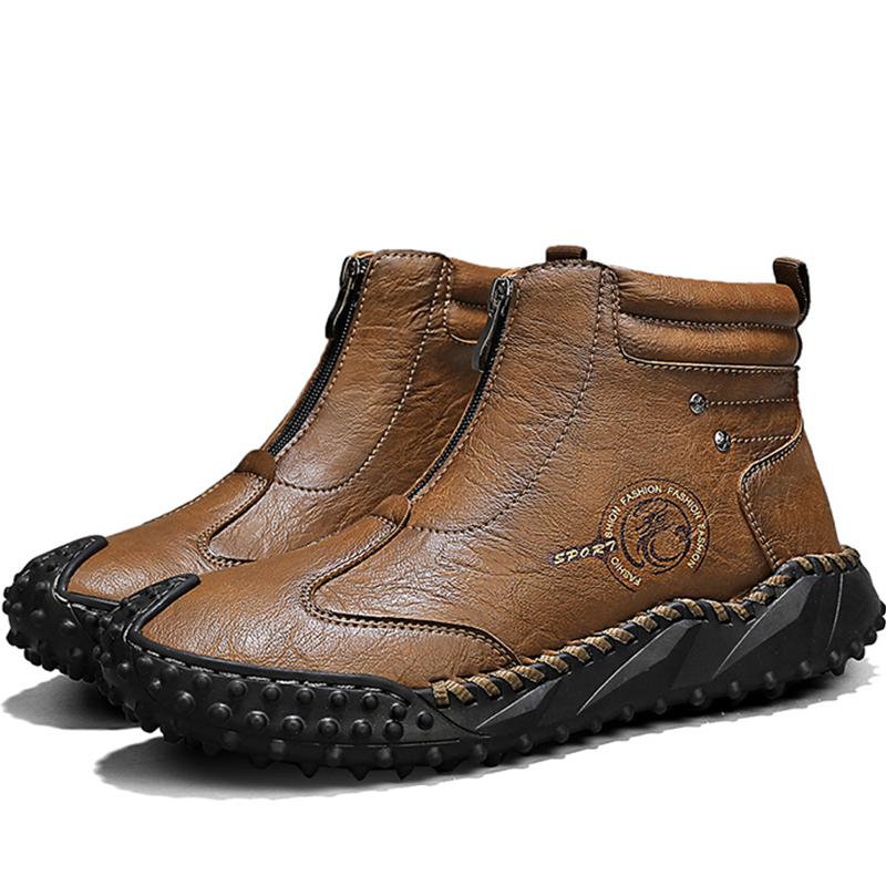 Autumn/ Winter Genuine Leather Men Shoes Waterproof Outdoor Men Boots Comfortable Men Walking Hiking Boots