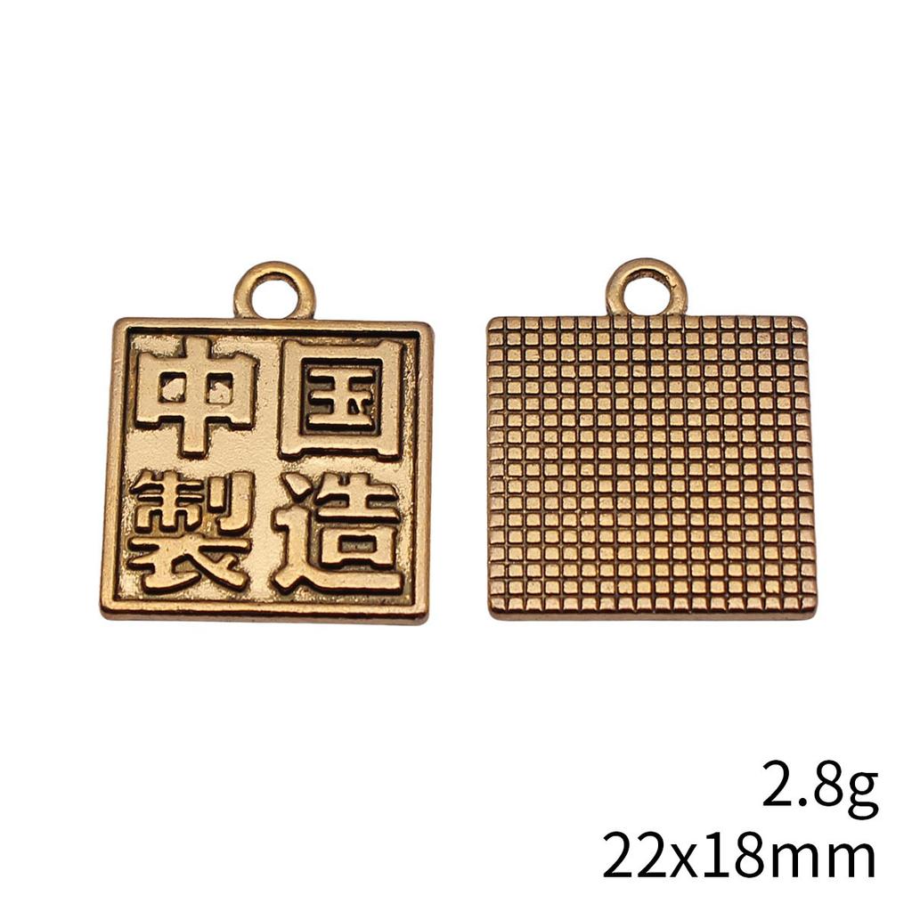 Tag Charm Pendant Chinese Wishing Words Good Fortune For DIY Bracelet Necklace Oriental Lucky Jewelry Making Supplies