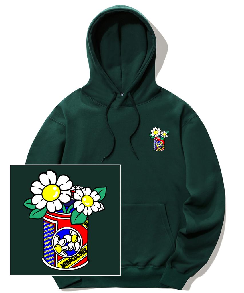 Daisy Can Vase Logo Hoodie - Green