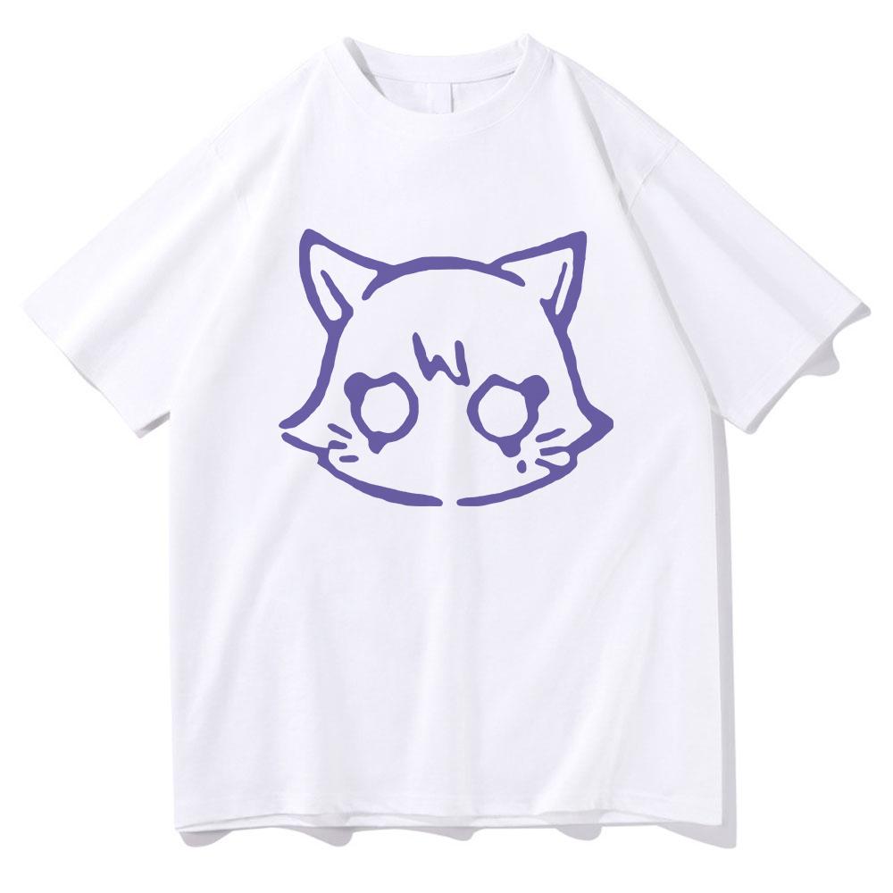 Genshin Impact Scaramouche Cat T Shirt Cute Fashion Men Aesthetic Graphic Wanderer Tshirt Unisex High Quality Cotton Tees Korea